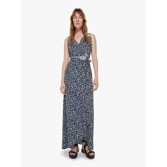 💕NATALIE MARTIN💕 Kate Maxi Wrap Dress Pomegranate Print Indigo Blue Small NWT - Picture 7 of 16